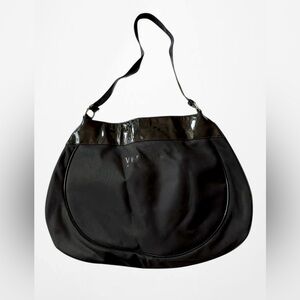 Versace XL New Authentic GWP Black Oval Tote Shoulder Bag